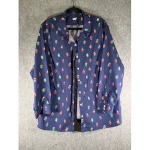 Lands'‎ End Women's 24W Button Down Shirt Colorful Sailboat Print No Iron Supima